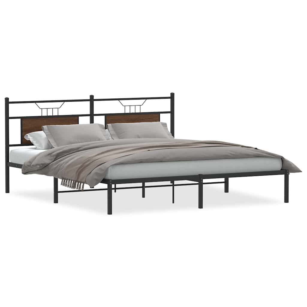 vidaXL Cadru de pat fără saltea Stejar maro 183x203 cm Lemn prelucrat vidaXL Cadru de pat fără saltea Stejar maro 183x203 cm Lemn prelucrat