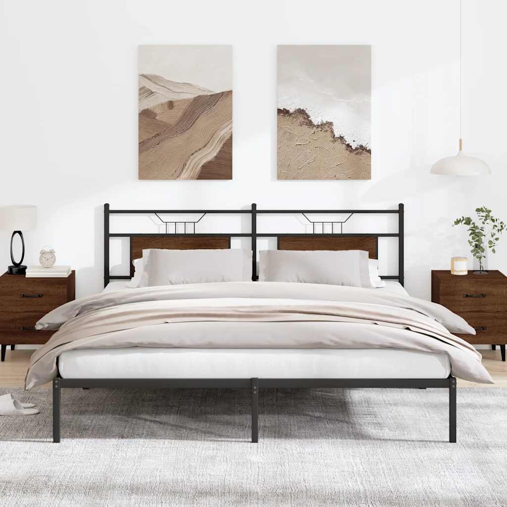vidaXL Cadru de pat fără saltea Stejar maro 183x203 cm Lemn prelucrat vidaXL Cadru de pat fără saltea Stejar maro 183x203 cm Lemn prelucrat