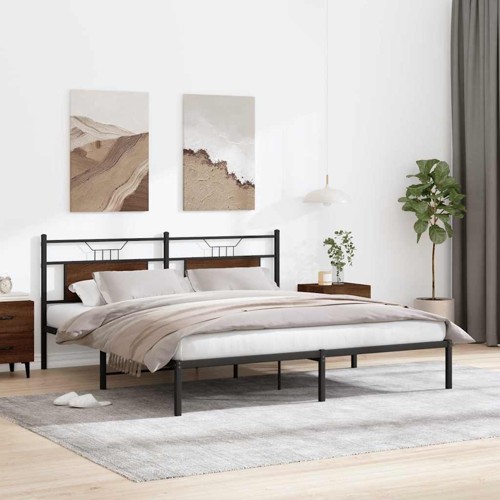 vidaXL Cadru de pat fără saltea Stejar maro 183x203 cm Lemn prelucrat vidaXL Cadru de pat fără saltea Stejar maro 183x203 cm Lemn prelucrat