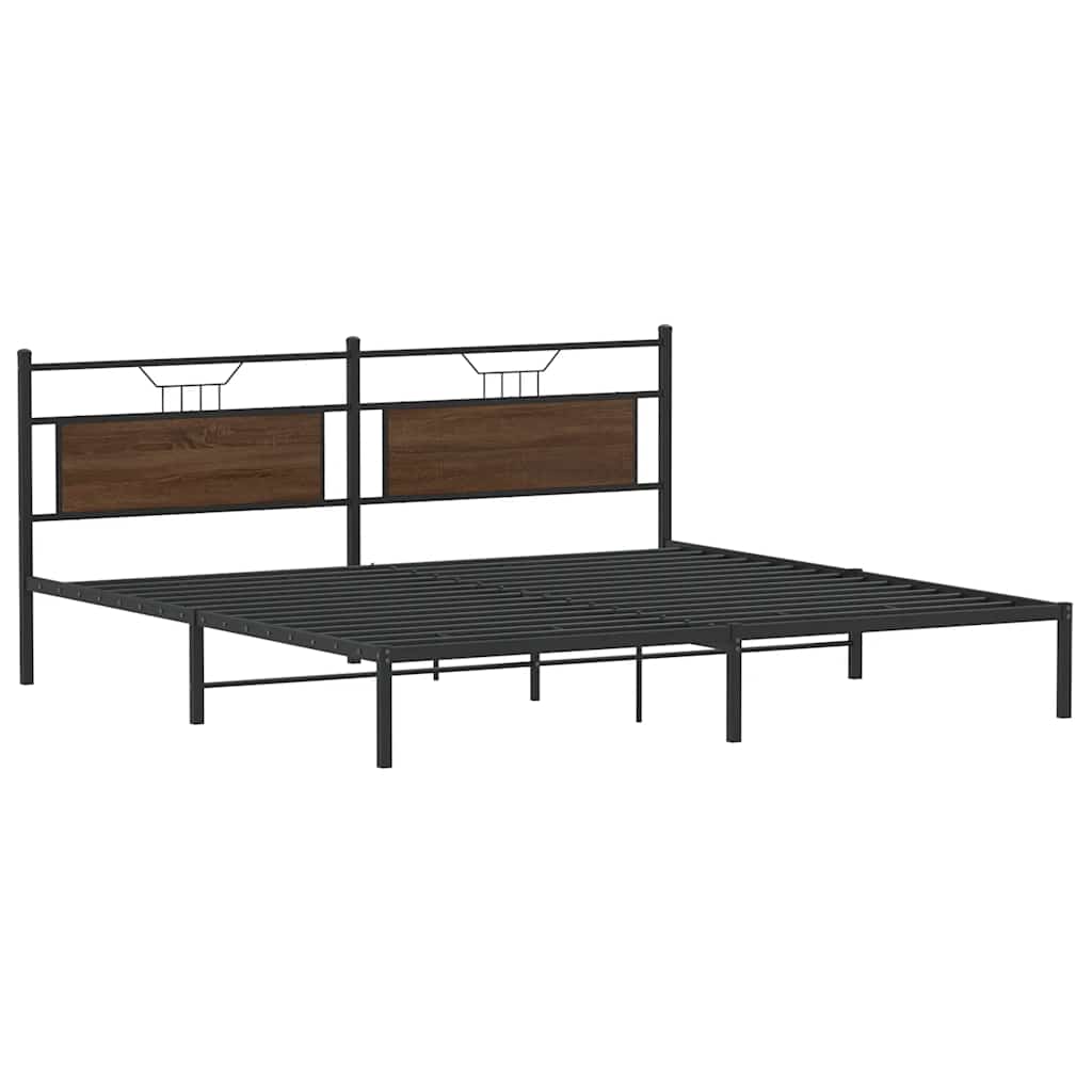 vidaXL Cadru de pat fără saltea Stejar maro 200x200 cm Lemn prelucrat vidaXL Cadru de pat fără saltea Stejar maro 200x200 cm Lemn prelucrat