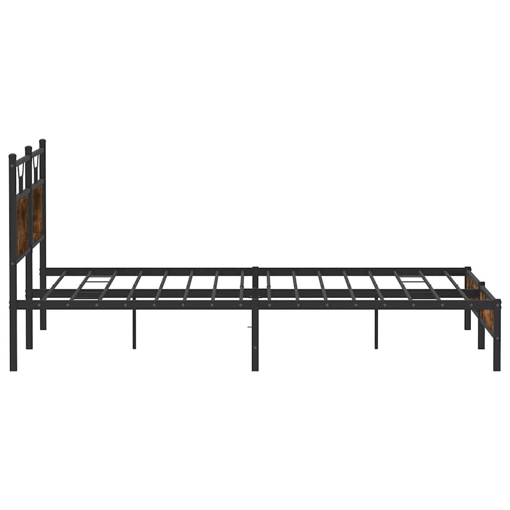 vidaXL Cadru de pat fără saltea Stejar afumat 183x213cm Lemn prelucrat