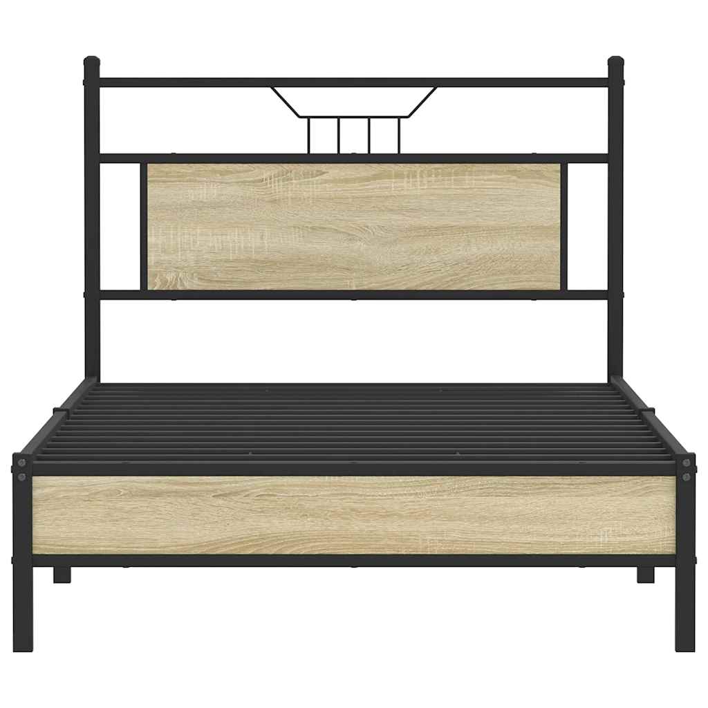 vidaXL Cadru de pat fără saltea Stejar Sonoma 107x203cm Lemn prelucrat