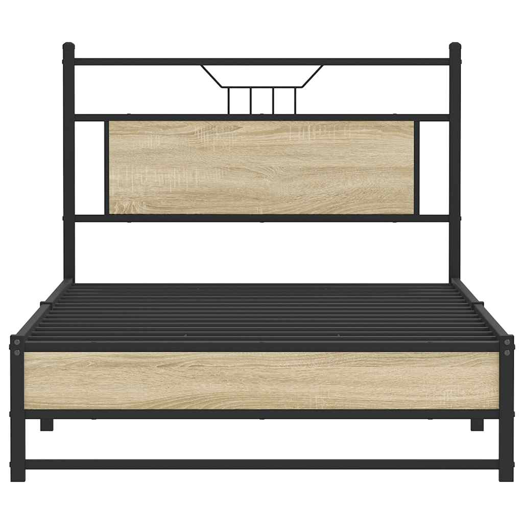 vidaXL Cadru de pat fără saltea Stejar Sonoma 107x203cm Lemn prelucrat vidaXL Cadru de pat fără saltea Stejar Sonoma 107x203cm Lemn prelucrat