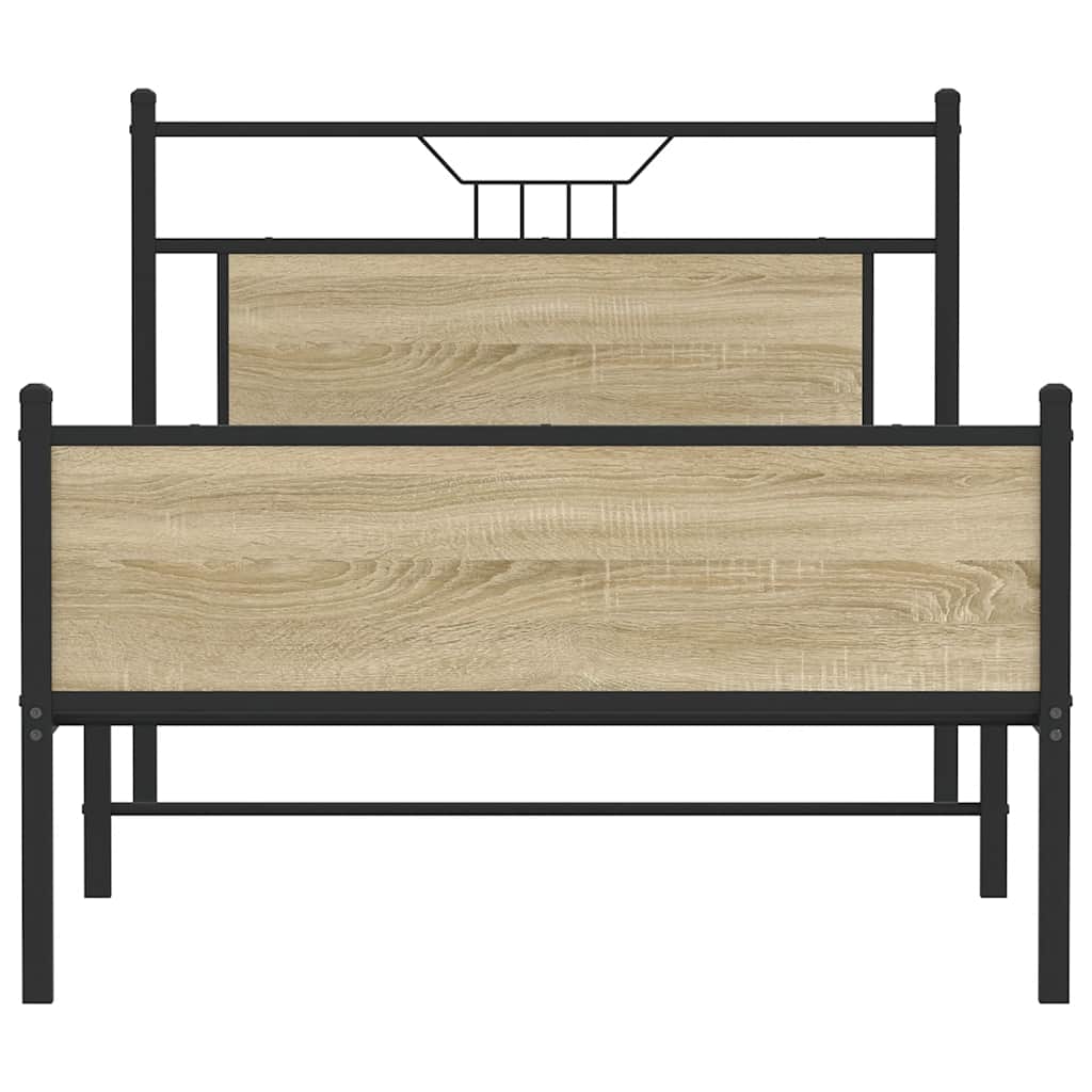 vidaXL Cadru de pat fără saltea Stejar Sonoma 107x203cm Lemn prelucrat vidaXL Cadru de pat fără saltea Stejar Sonoma 107x203cm Lemn prelucrat