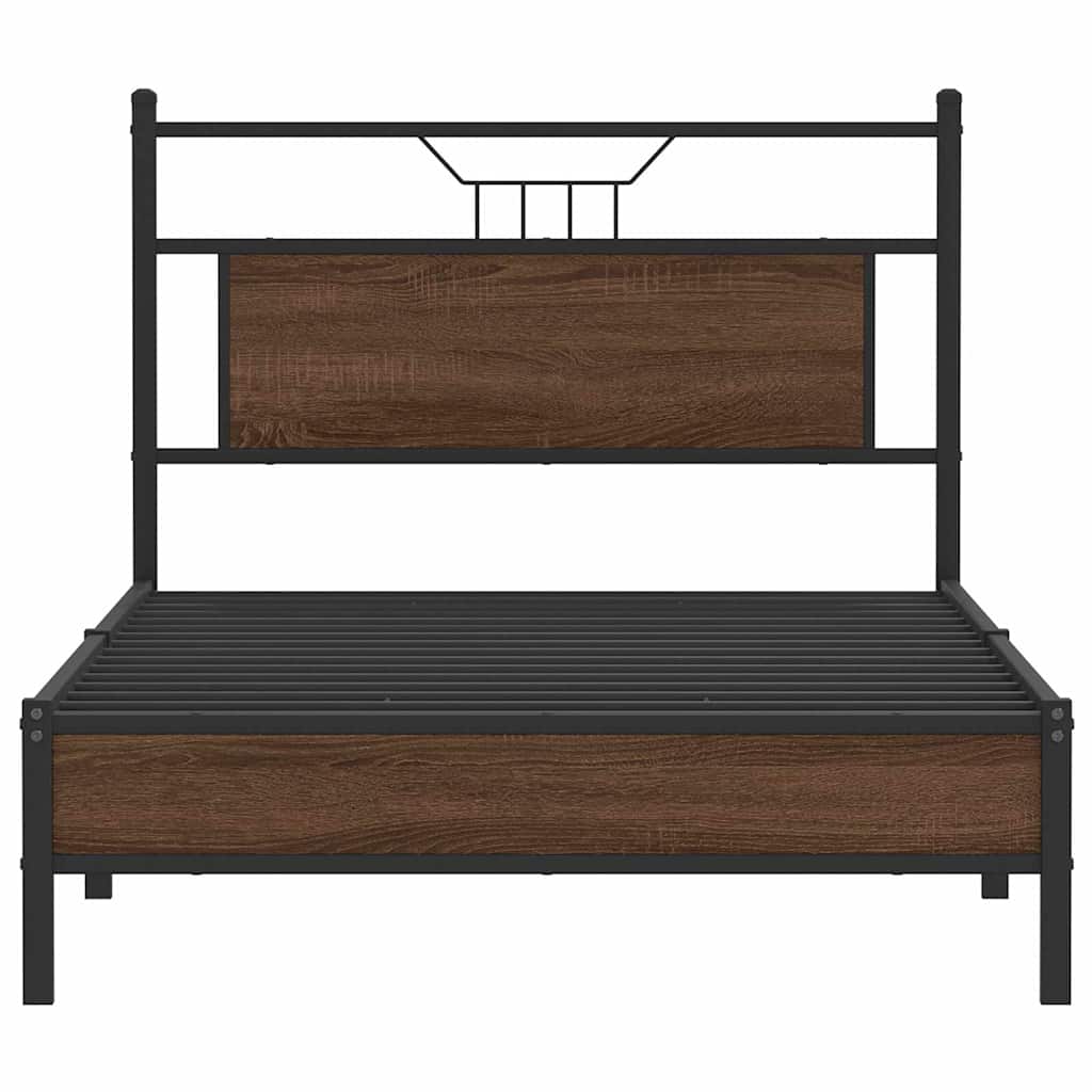 vidaXL Cadru de pat fără saltea Stejar maro 107x203 cm Lemn prelucrat