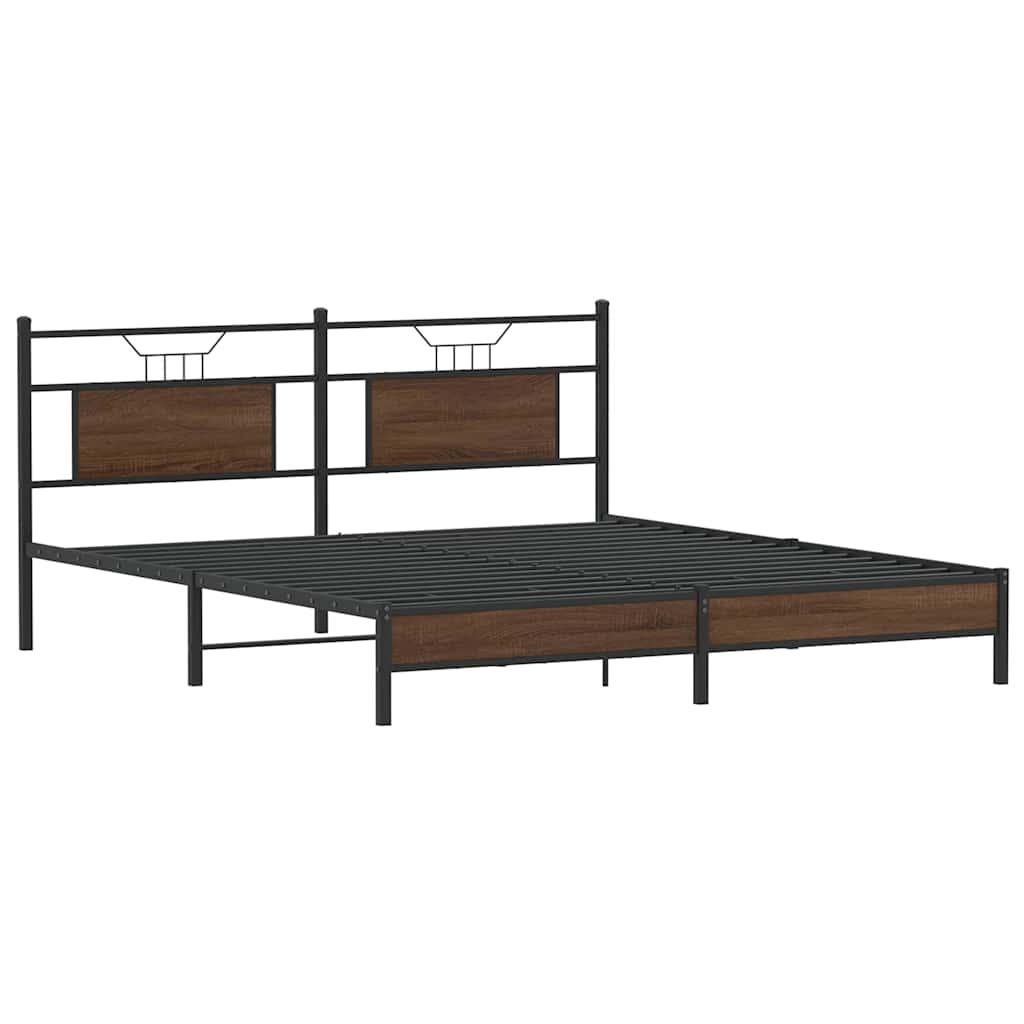 vidaXL Cadru de pat fără saltea Stejar maro 183x203 cm Lemn prelucrat vidaXL Cadru de pat fără saltea Stejar maro 183x203 cm Lemn prelucrat