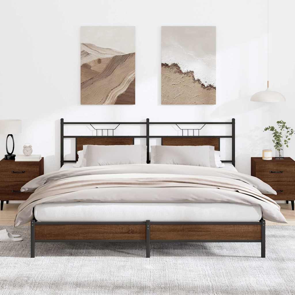 vidaXL Cadru de pat fără saltea Stejar maro 183x203 cm Lemn prelucrat vidaXL Cadru de pat fără saltea Stejar maro 183x203 cm Lemn prelucrat