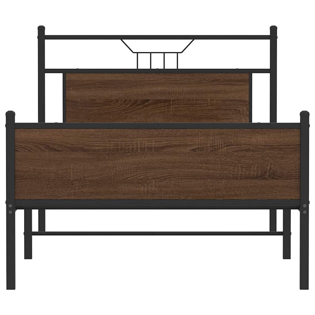 vidaXL Cadru de pat fără saltea Stejar maro 107x203 cm Lemn prelucrat