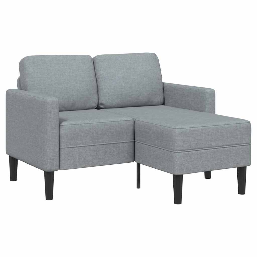 vidaXL Canapea cu 2 locuri cu șezlong în formă L țesătură gri deschis
