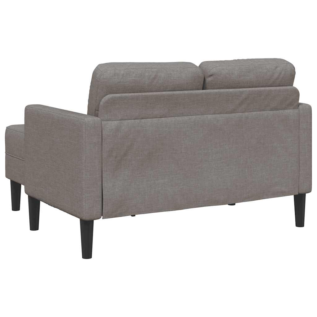 vidaXL Canapea cu 2 locuri cu șezlong în formă de L, taupe, 125 cm