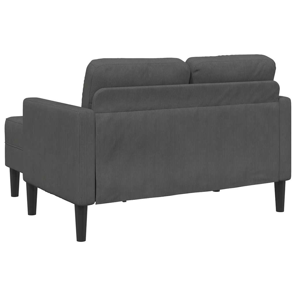 vidaXL Canapea cu 2 locuri cu șezlong în formă L gri închis 125 cm in