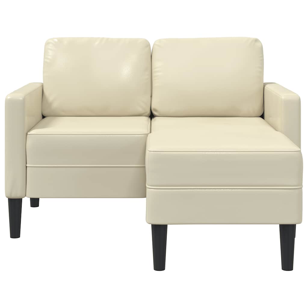 vidaXL Canapea cu 2 locuri cu șezlong în formă de L crem 125 cm