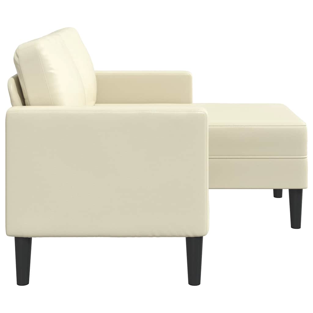 vidaXL Canapea cu 2 locuri cu șezlong în formă de L crem 125 cm