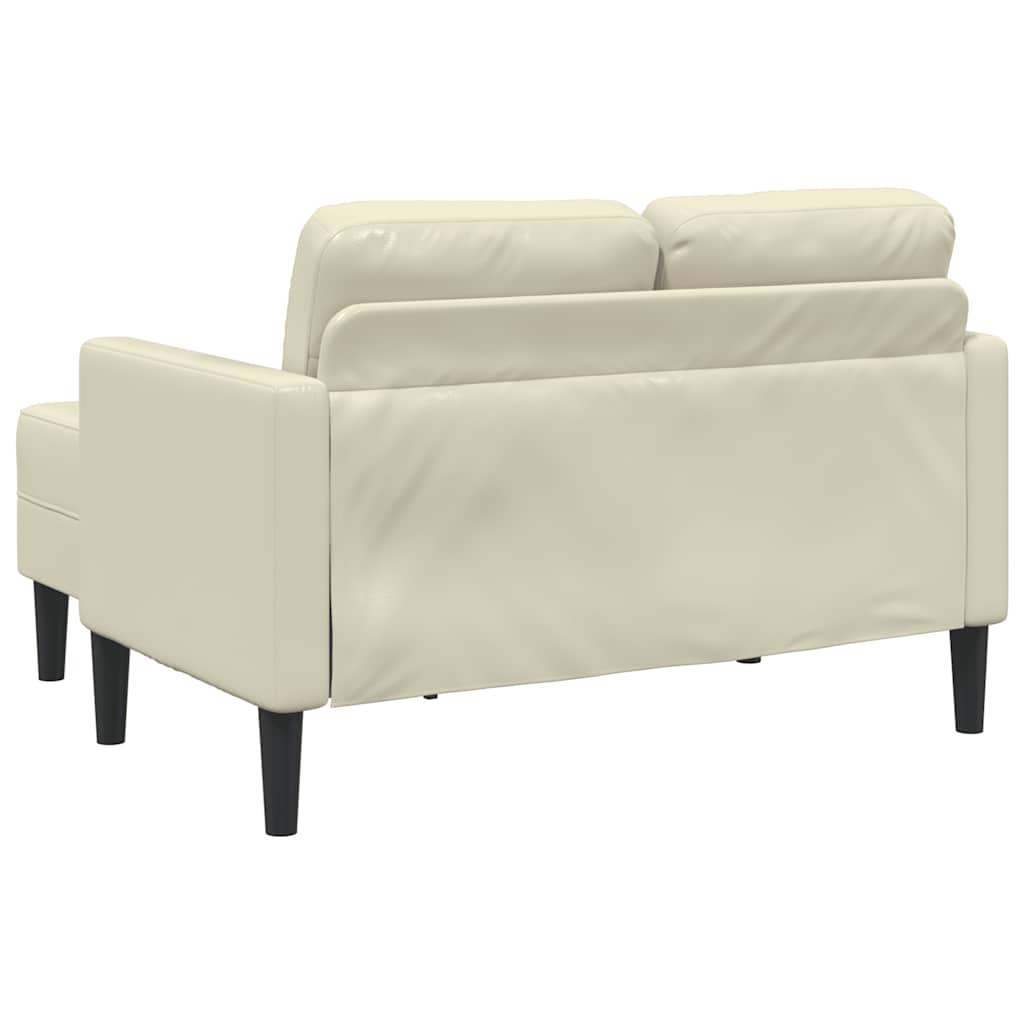 vidaXL Canapea cu 2 locuri cu șezlong în formă de L crem 125 cm
