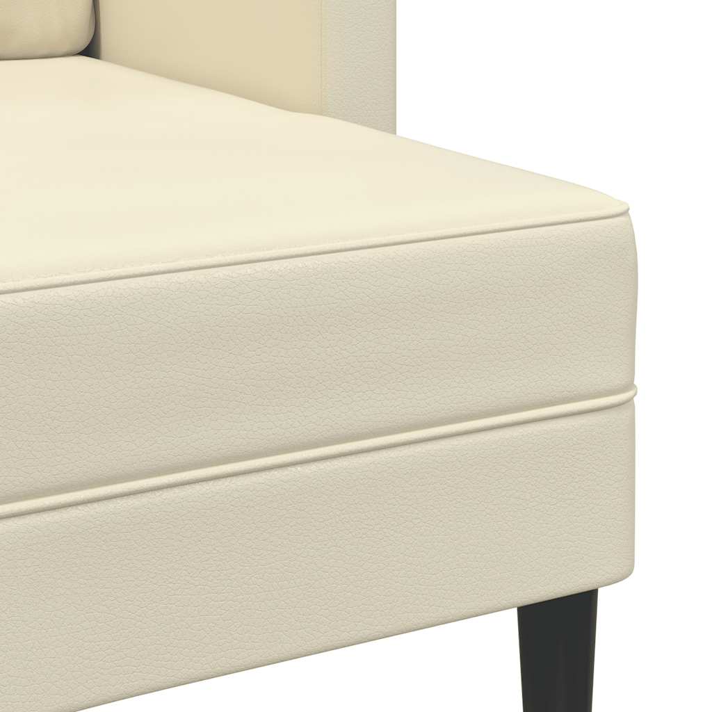 vidaXL Canapea cu 2 locuri cu șezlong în formă de L crem 125 cm