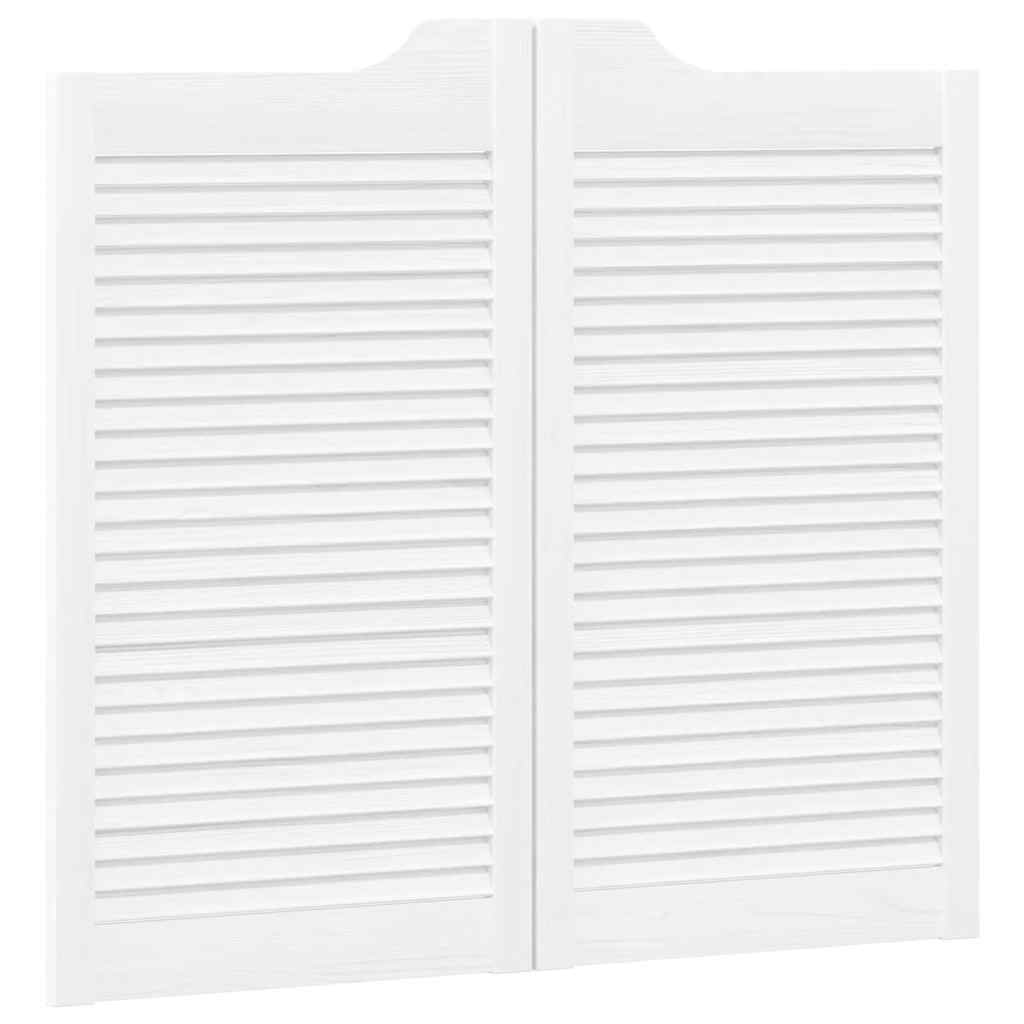 vidaXL Uși batante cu jaluzele design 2 perechi alb 90x80 cm