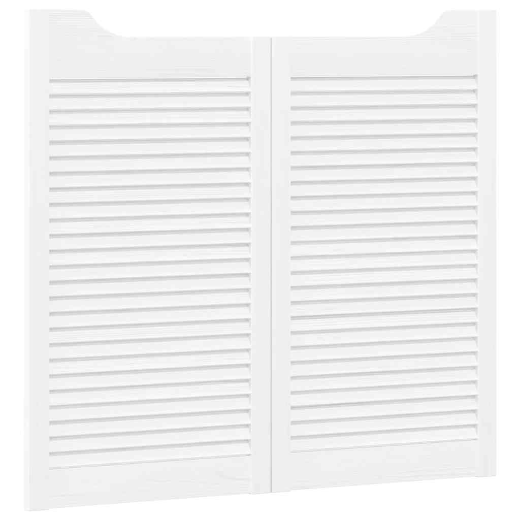 vidaXL Uși batante cu jaluzele design 2 perechi alb 90x80 cm