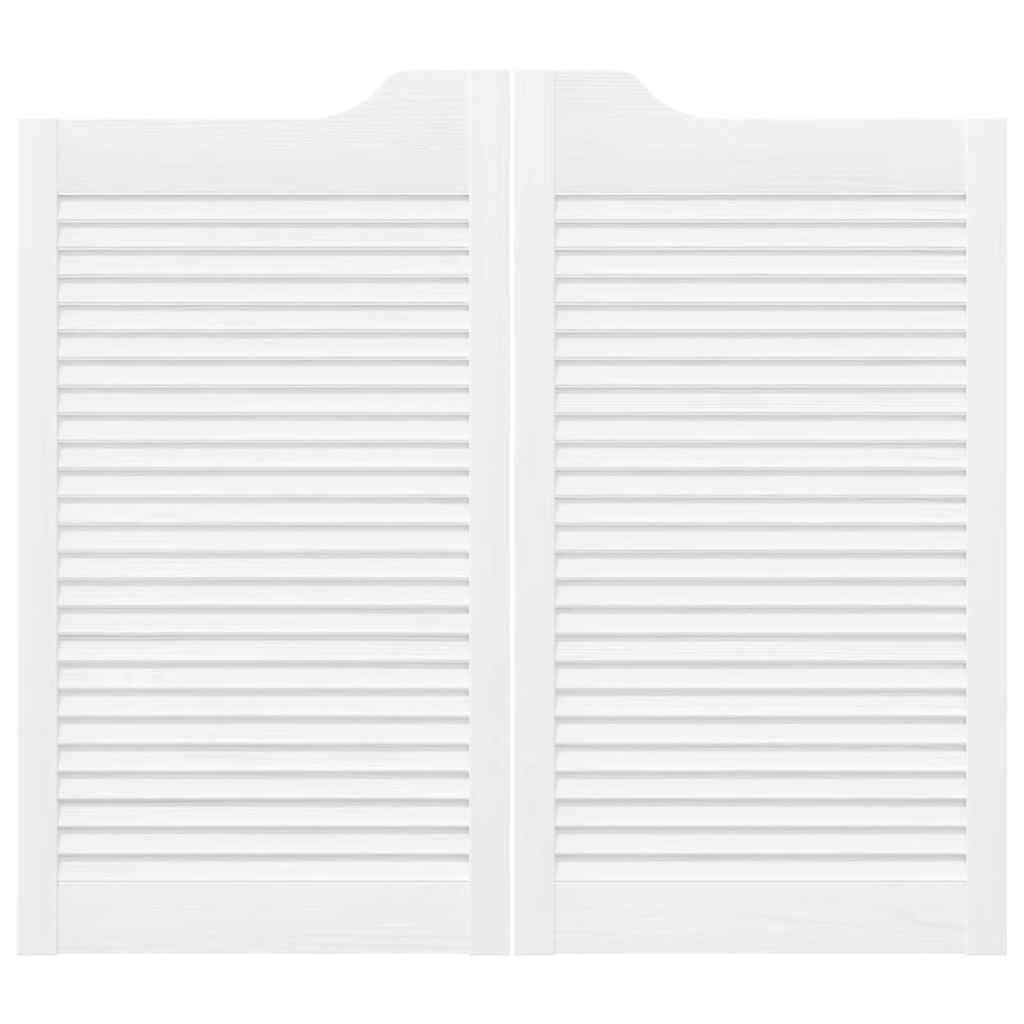 vidaXL Uși batante cu jaluzele design 2 perechi alb 90x80 cm