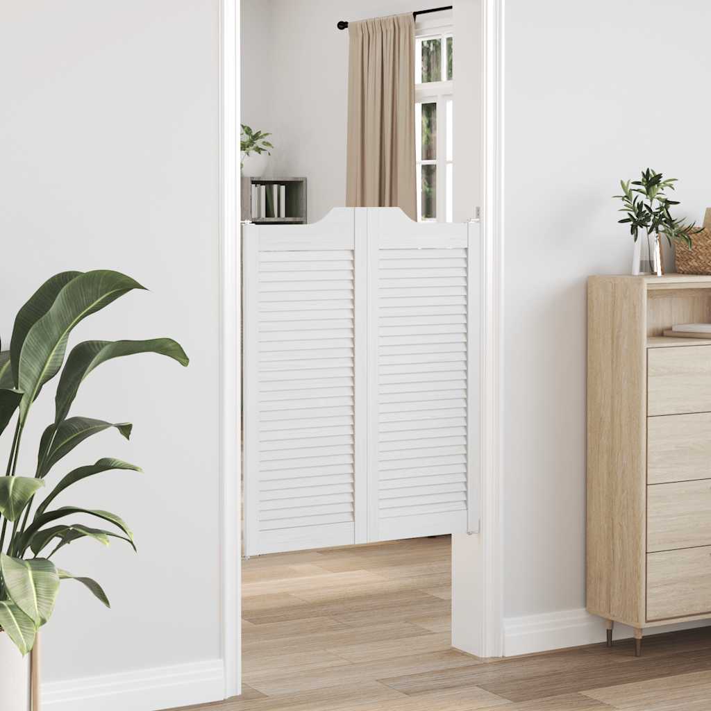 vidaXL Uși batante cu jaluzele design 1 pereche alb 100x80 cm