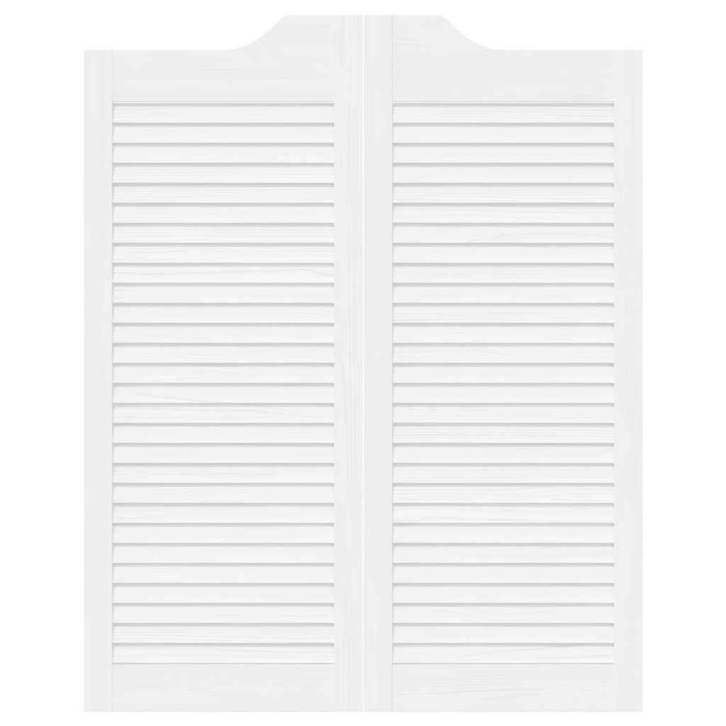 vidaXL Uși batante cu jaluzele design 1 pereche alb 100x80 cm