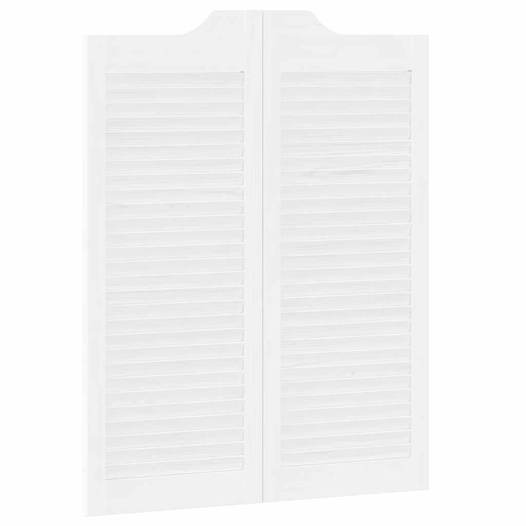 vidaXL Uși batante cu jaluzele design 1 pereche alb 100x80 cm