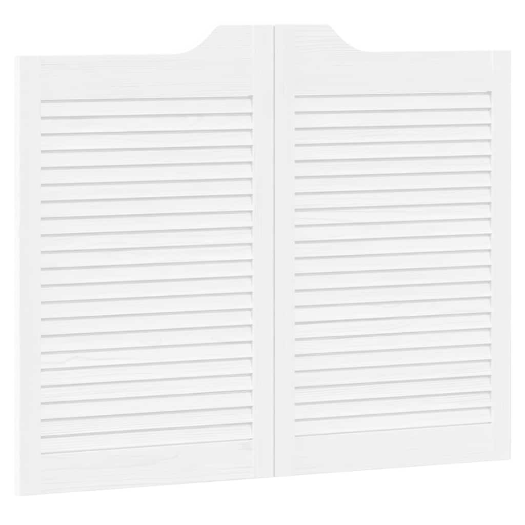 vidaXL Uși batante cu jaluzele 1 pereche alb 80x100 cm