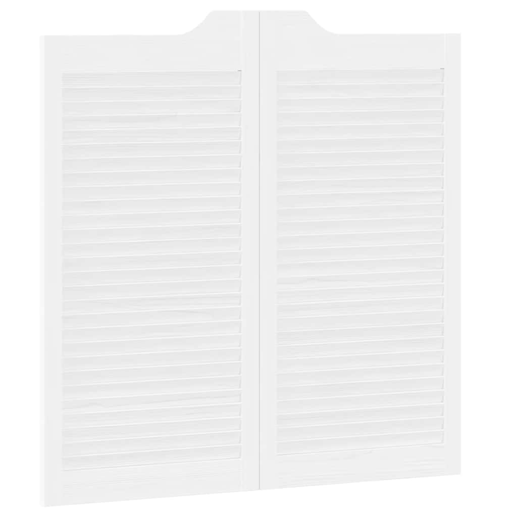 vidaXL Uși batante cu jaluzele 1 pereche alb 100x100 cm