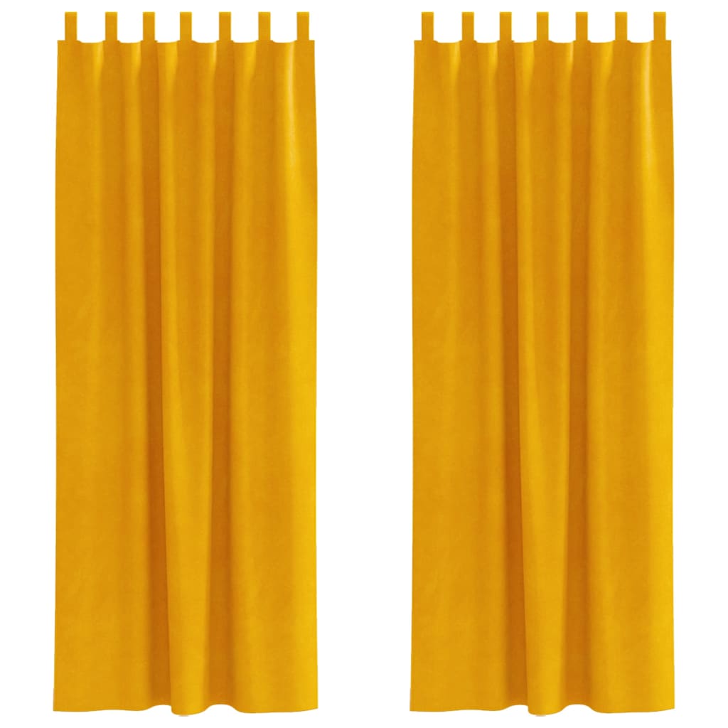vidaXL Perdele opace 2 pcs Galben muștar 140 x 260 cm Catifea