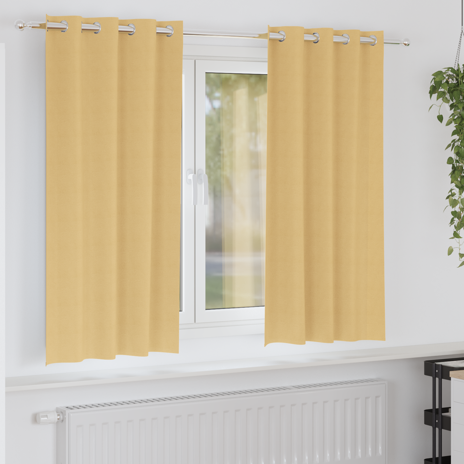 vidaXL Perdele cu perdele 2 pcs Bej 175 x 140 cm Poliester