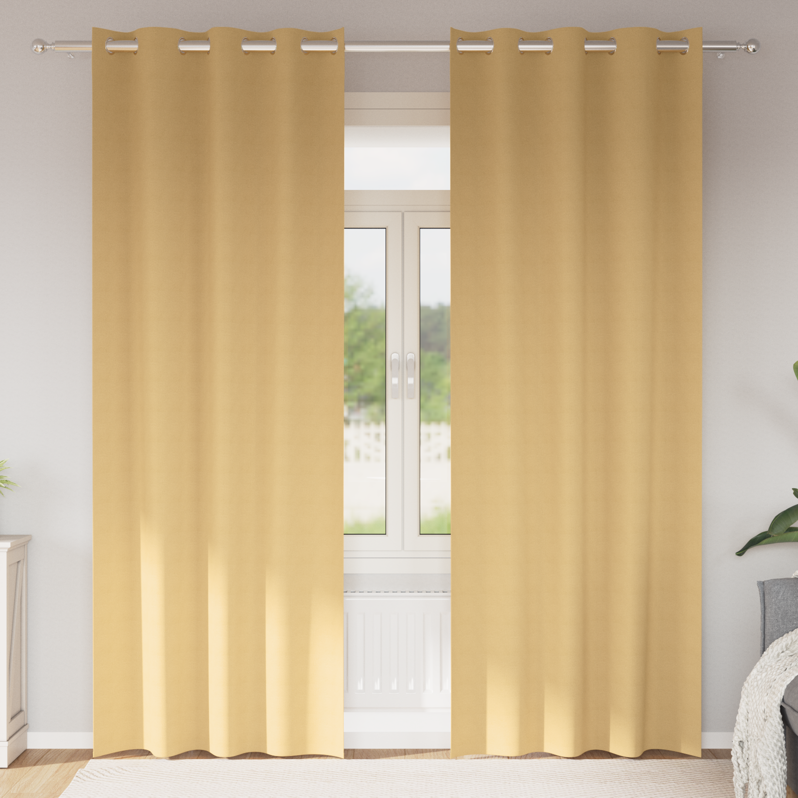 vidaXL Perdele cu perdele 2 pcs Bej 260 x 140 cm Poliester