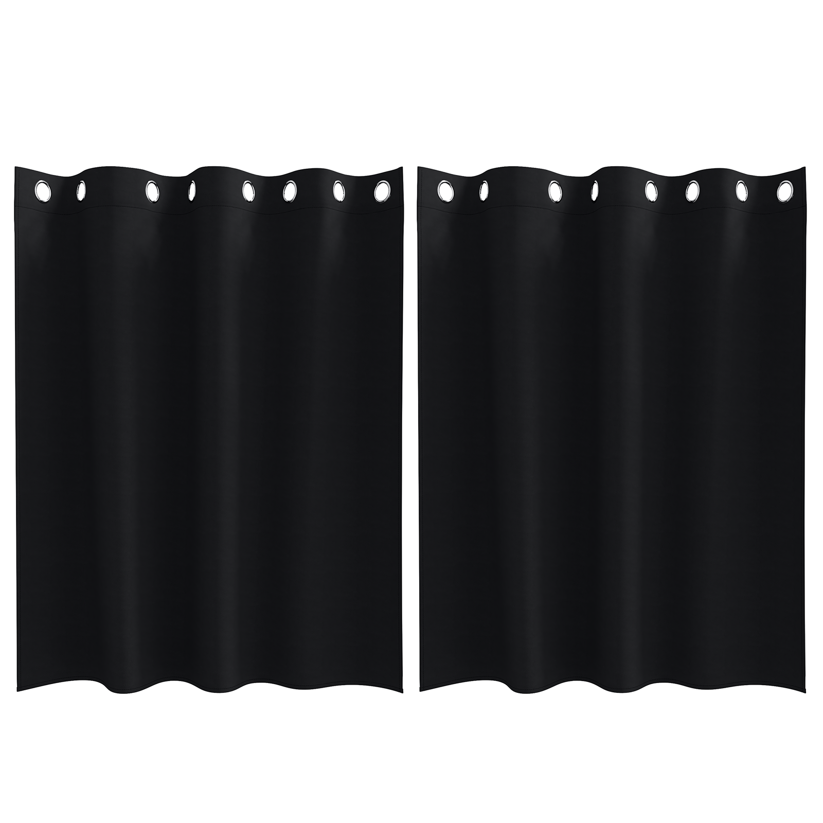 vidaXL Perdele cu perdele 2 pcs Negru 140 x 140 cm Poliester vidaXL Perdele cu perdele 2 pcs Negru 140 x 140 cm Poliester