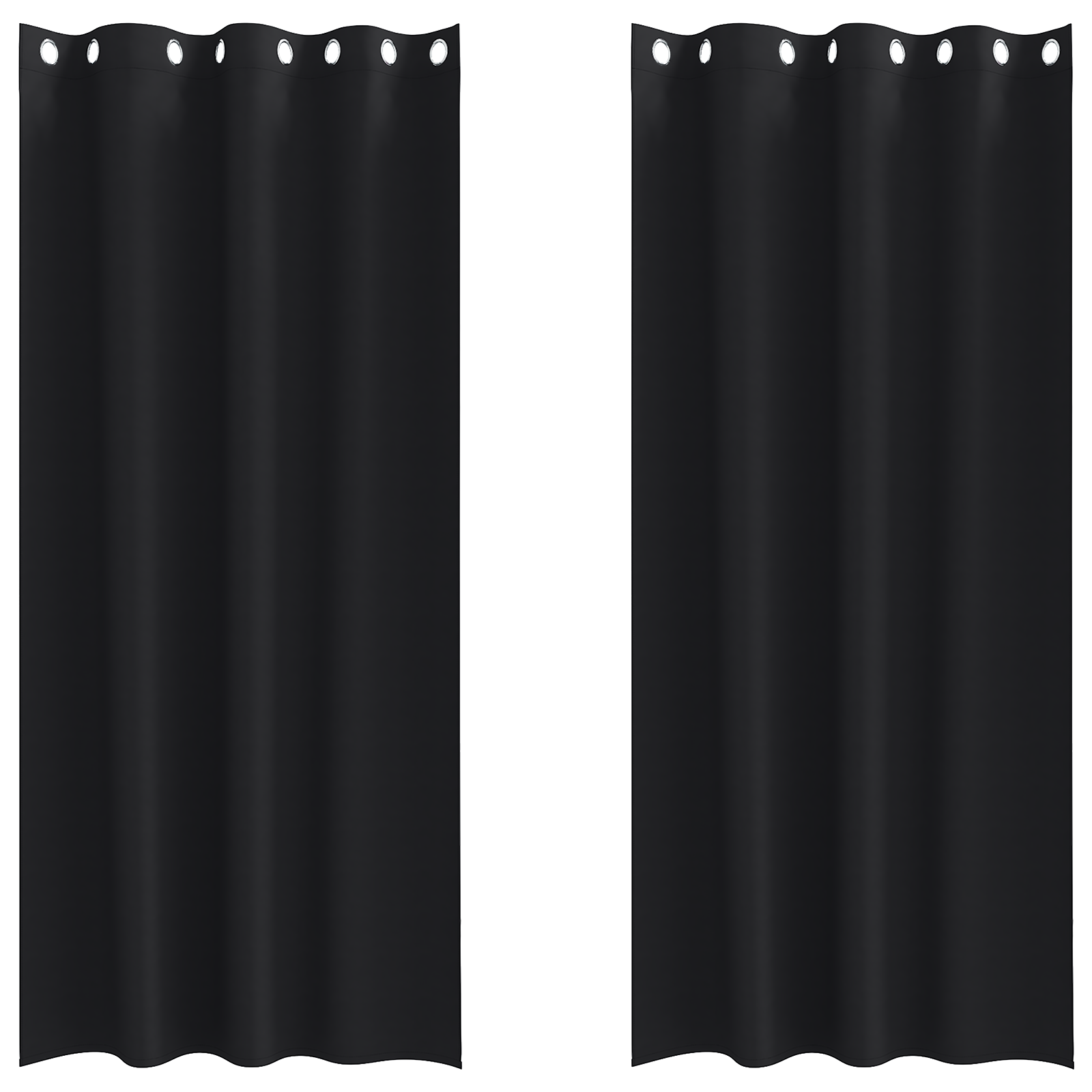 vidaXL Perdele cu perdele 2 pcs Negru 260 x 140 cm Poliester vidaXL Perdele cu perdele 2 pcs Negru 260 x 140 cm Poliester