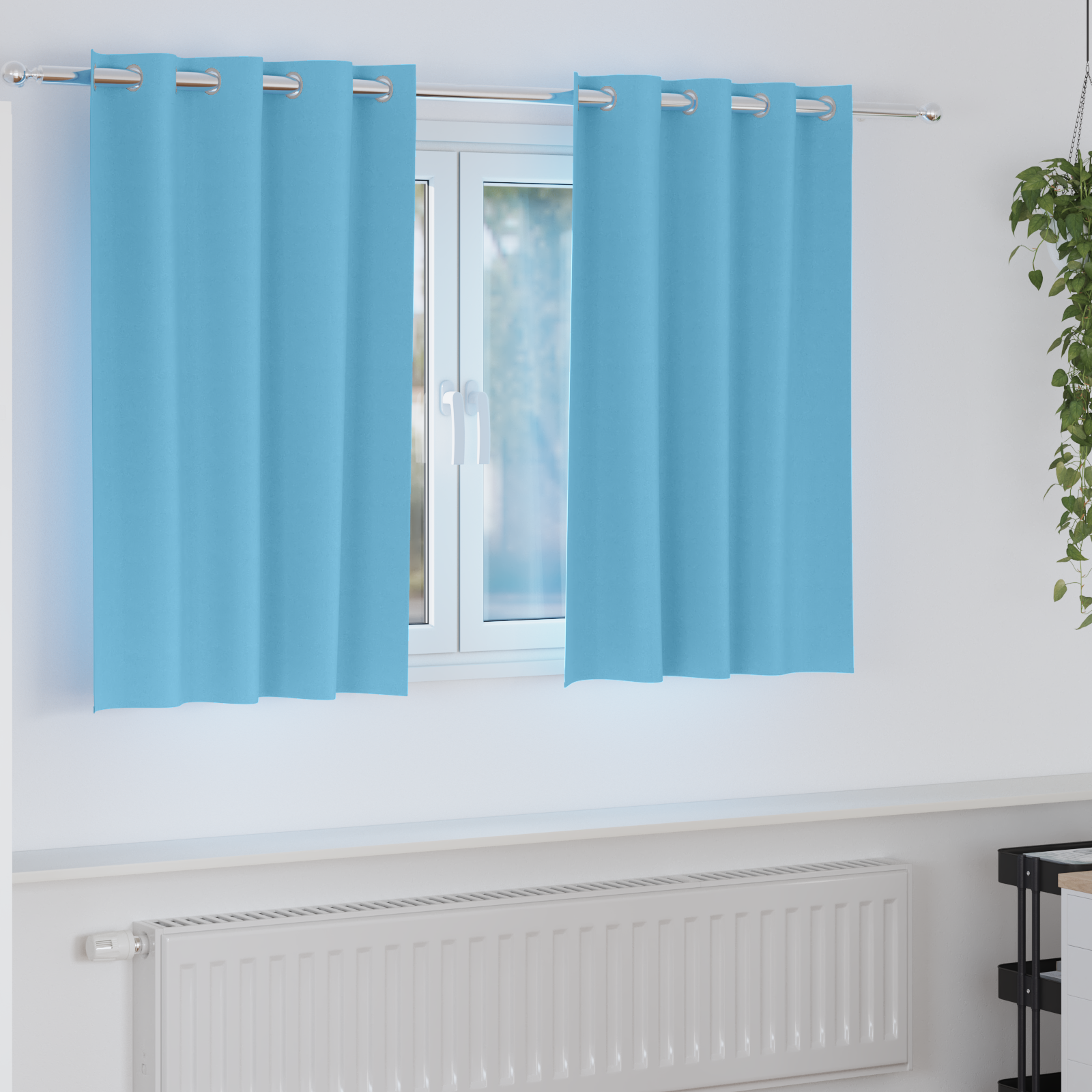 vidaXL Perdele cu perdele 2 pcs Albastru deschis Poliester vidaXL Perdele cu perdele 2 pcs Albastru deschis Poliester