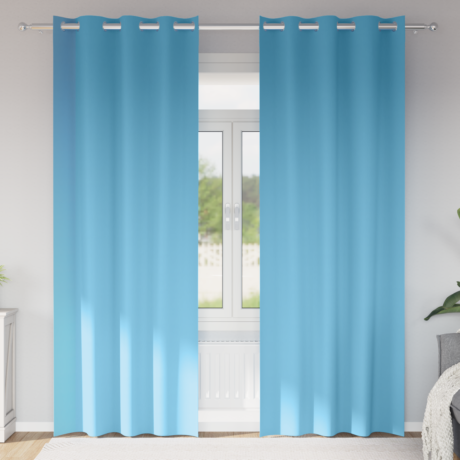 vidaXL Perdele 2 pcs Albastru deschis 260 x 140 cm Poliester vidaXL Perdele 2 pcs Albastru deschis 260 x 140 cm Poliester