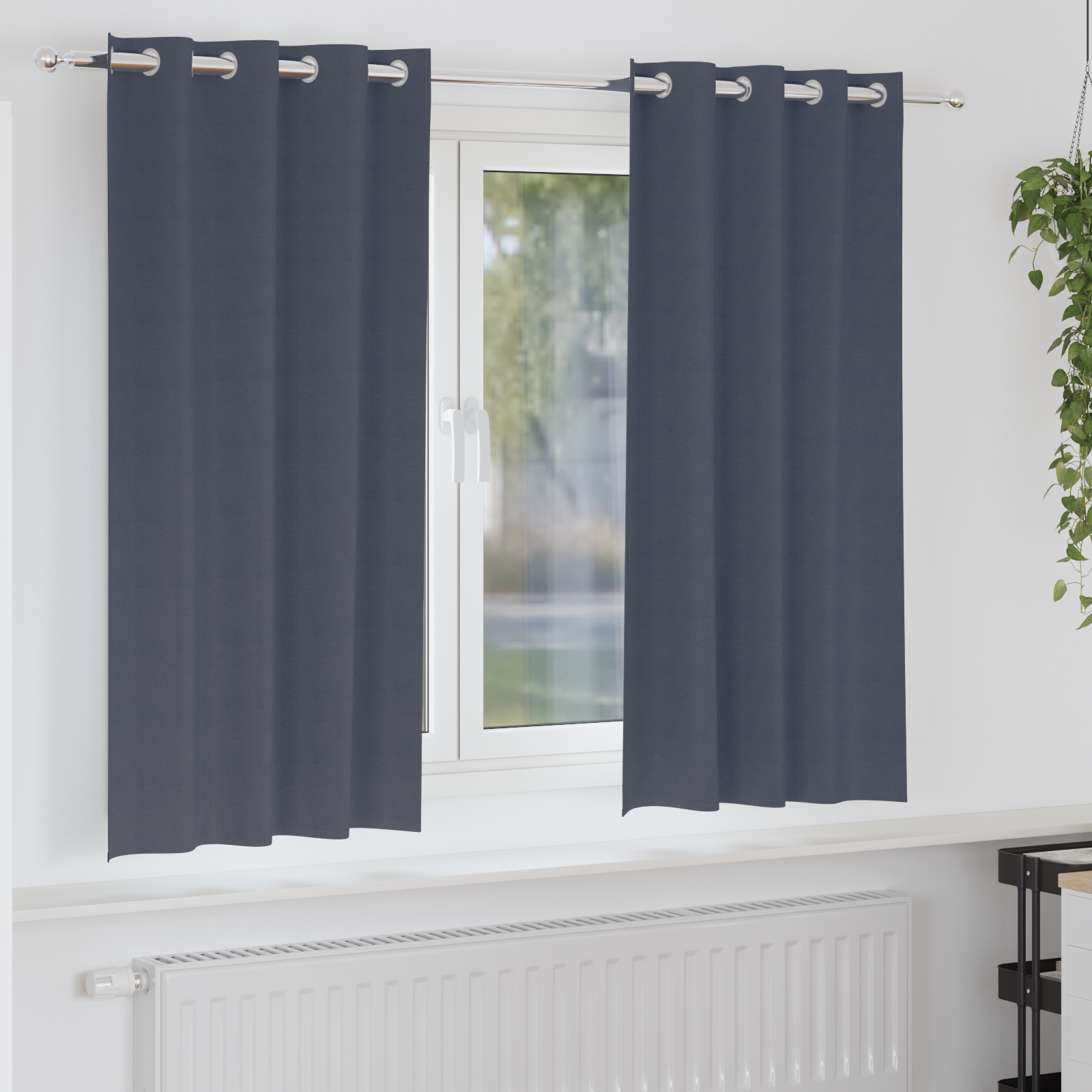 vidaXL Perdele Opaque cu Inel 2 pcs Antracit 175 x 140 cm Poliester