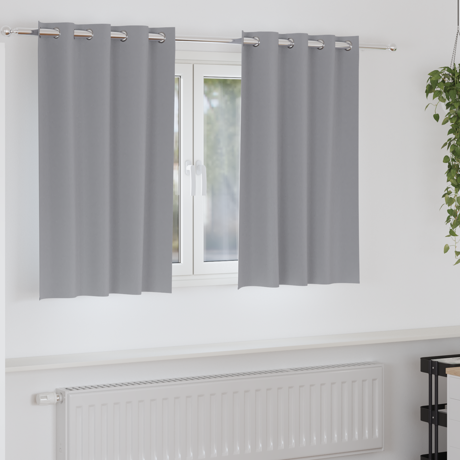 vidaXL Perdele cu perdele 2 pcs Gri deschis 140 x 140 cm Poliester