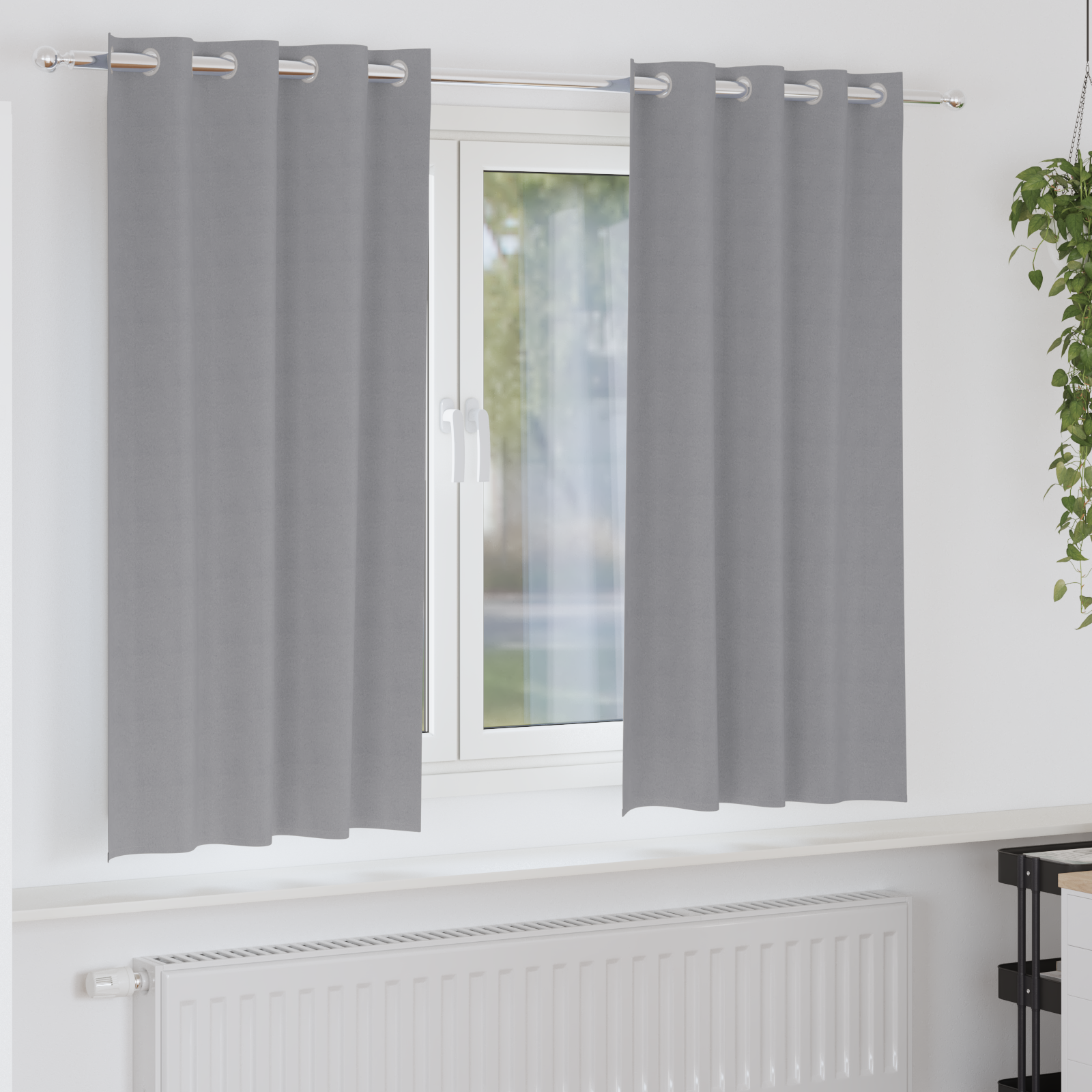 vidaXL Perdele cu perdele 2 pcs Gri deschis 175 x 140 cm Poliester