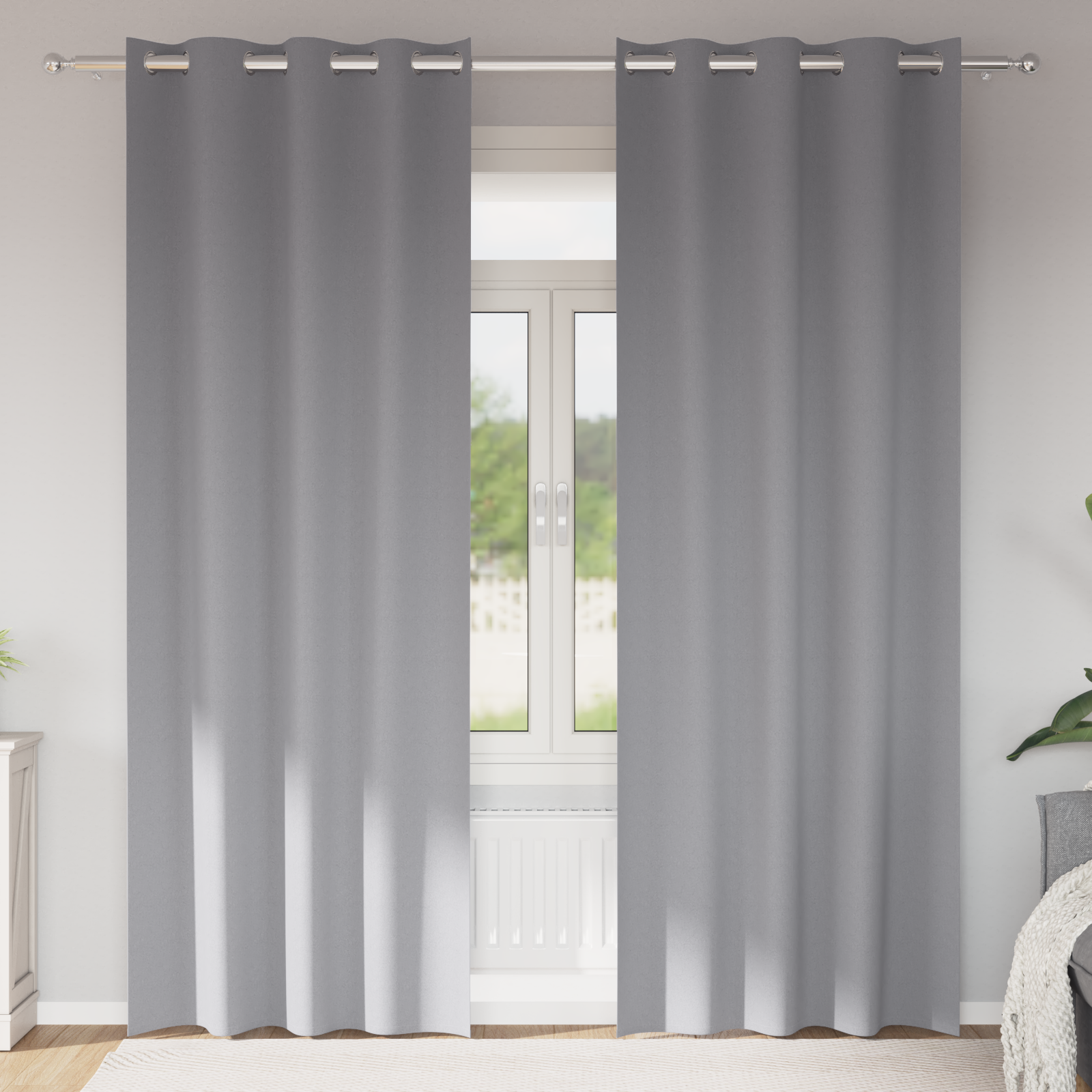 vidaXL Perdele cu perdele 2 pcs Gri deschis 245 x 140 cm Poliester