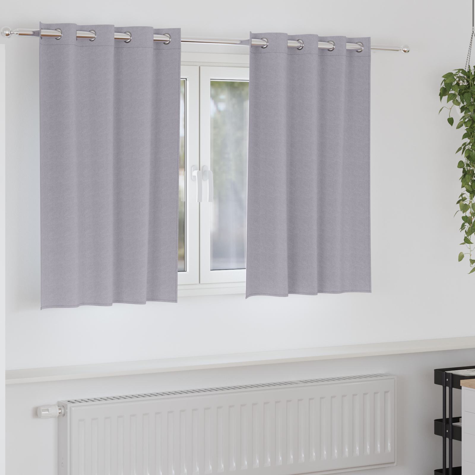 vidaXL Perdele cu perdele 2 pcs Gri metalic 140 x 140 cm Poliester