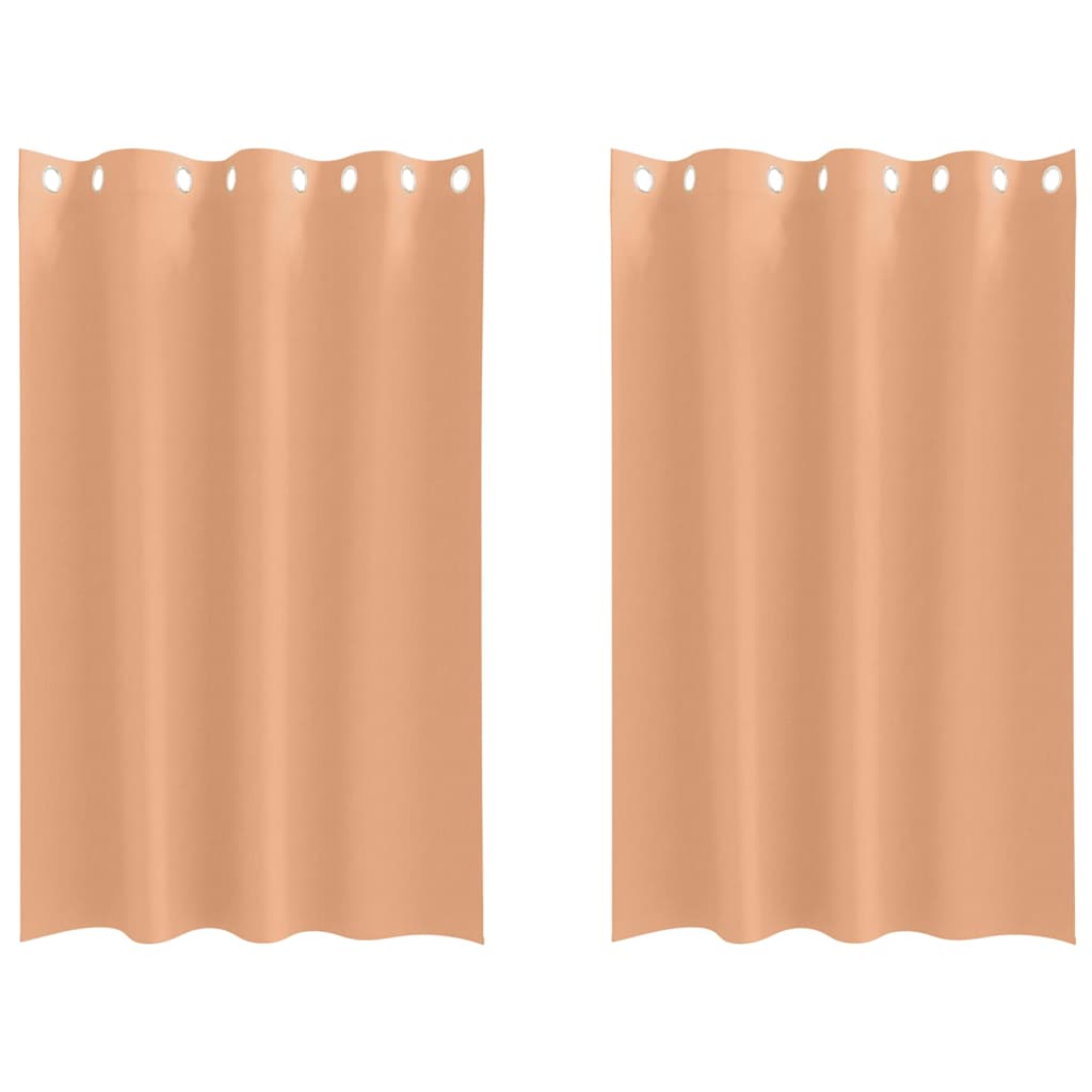 vidaXL Perdele cu perdele 2 pcs Maro deschis 175 x 140 cm Poliester vidaXL Perdele cu perdele 2 pcs Maro deschis 175 x 140 cm Poliester