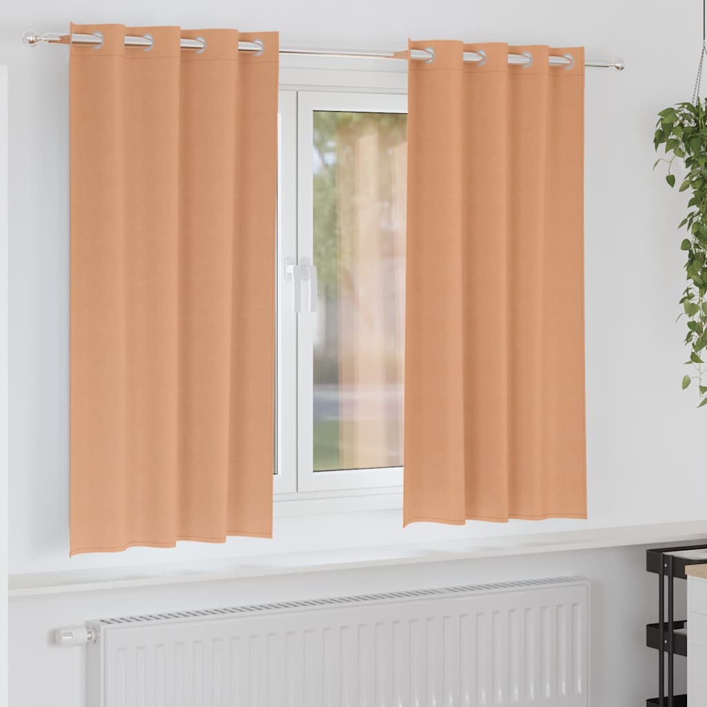 vidaXL Perdele cu perdele 2 pcs Maro deschis 175 x 140 cm Poliester vidaXL Perdele cu perdele 2 pcs Maro deschis 175 x 140 cm Poliester