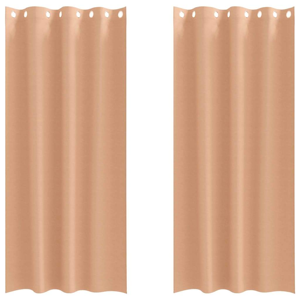 vidaXL Perdele cu perdele 2 pcs Maro deschis 225 x 140 cm Poliester