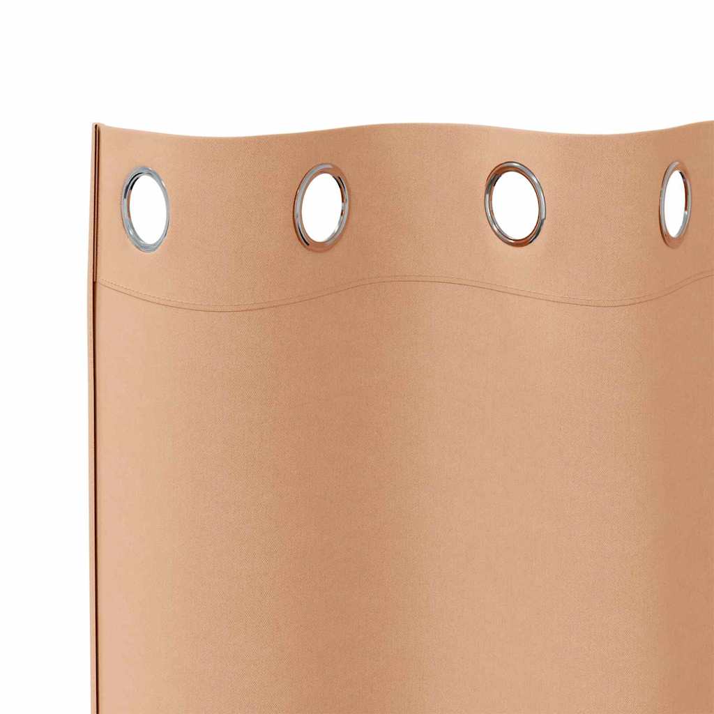 vidaXL Perdele cu perdele 2 pcs Maro deschis 225 x 140 cm Poliester