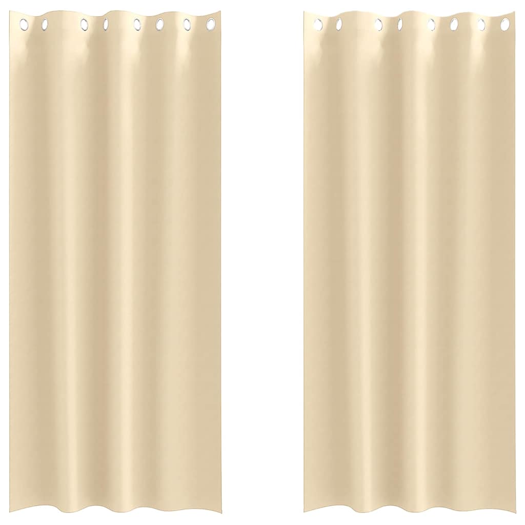 vidaXL Perdele cu perdele 2 pcs Crem 225 x 140 cm Poliester vidaXL Perdele cu perdele 2 pcs Crem 225 x 140 cm Poliester