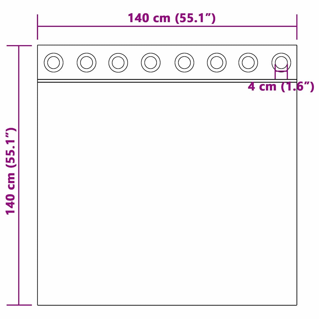 vidaXL Perdele cu perdele 2 pcs Verde măr 140 x 140 cm Poliester