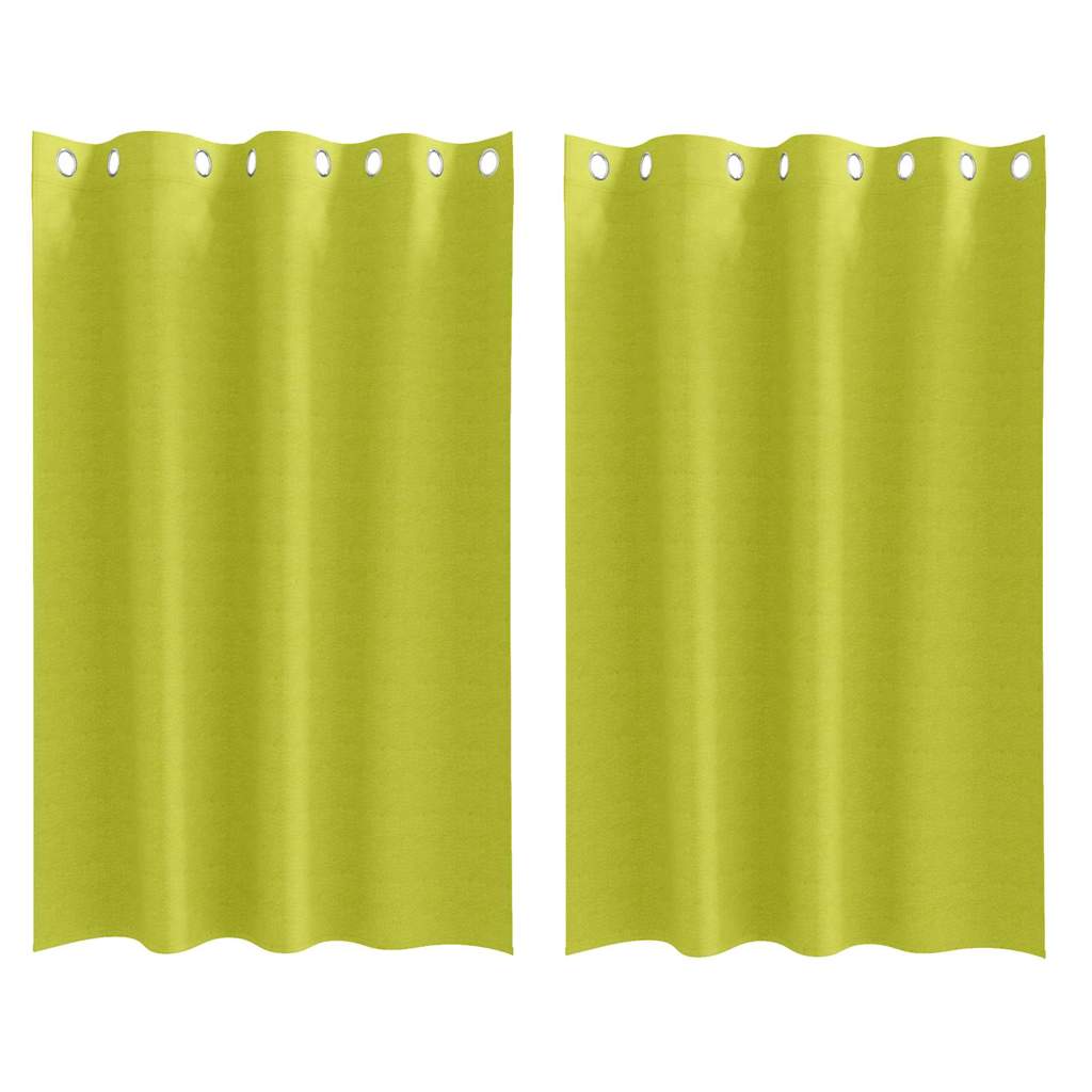 vidaXL Perdele cu perdele 2 pcs Verde măr 175 x 140 cm Poliester