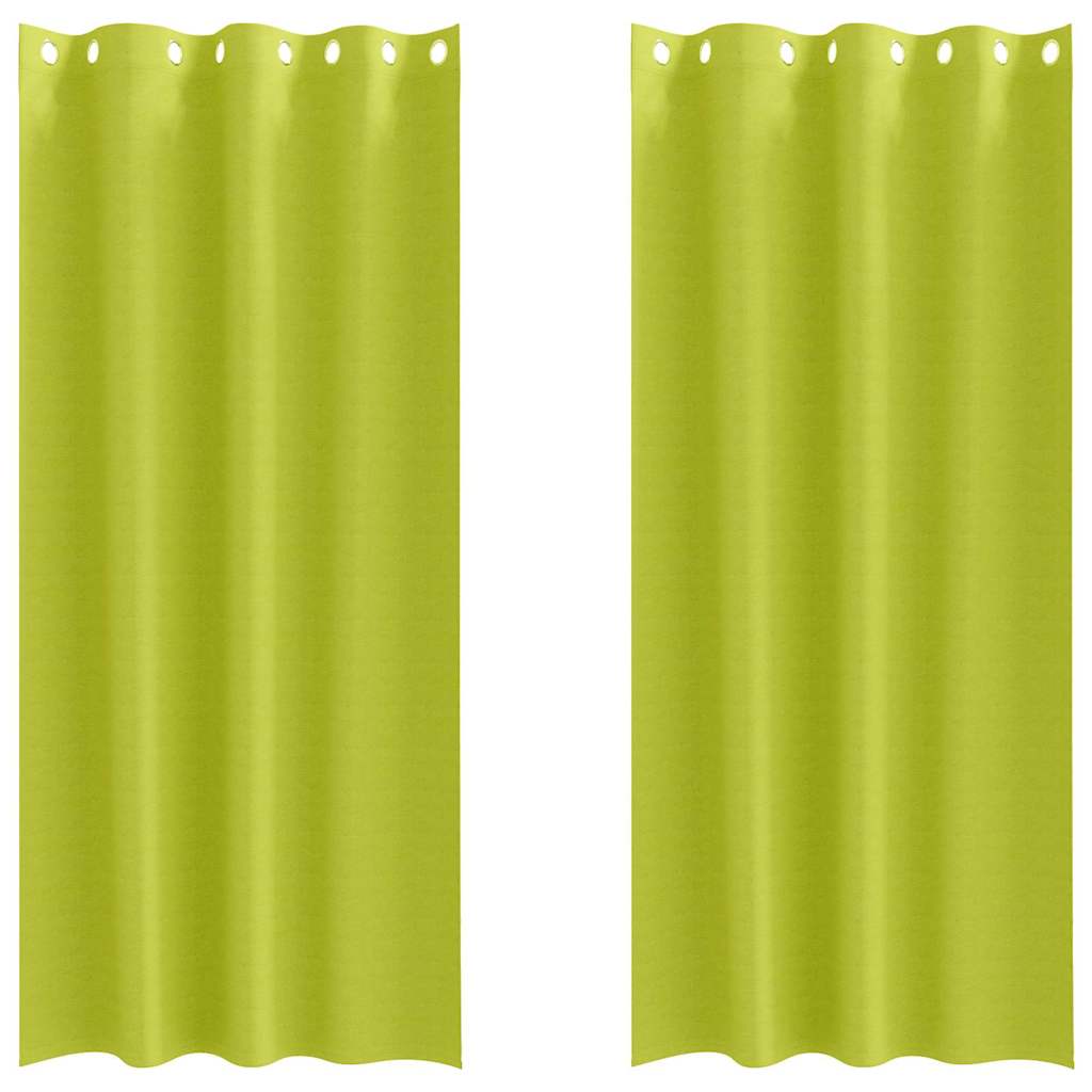 vidaXL Perdele cu perdele 2 pcs Verde măr 245 x 140 cm Poliester vidaXL Perdele cu perdele 2 pcs Verde măr 245 x 140 cm Poliester