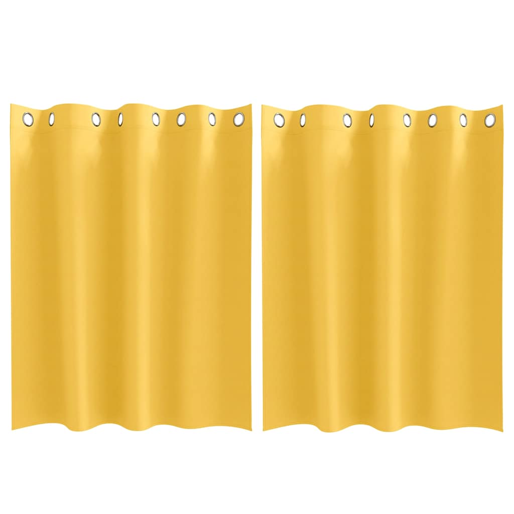 vidaXL Perdele cu perdele 2 pcs galben muștar 140 x 140 cm Poliester