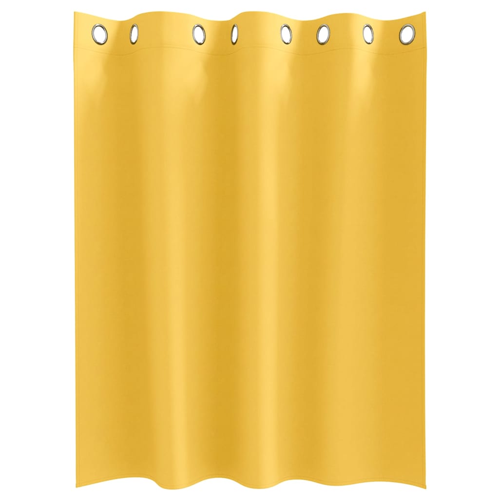 vidaXL Perdele cu perdele 2 pcs galben muștar 140 x 140 cm Poliester