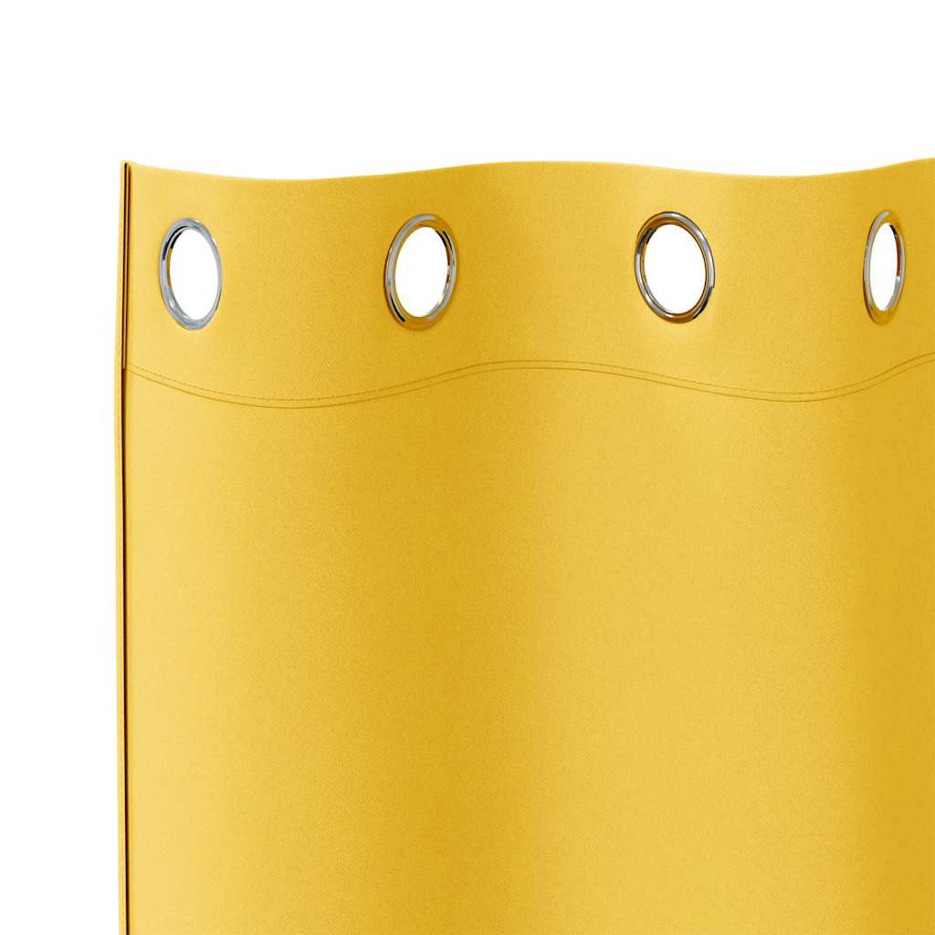 vidaXL Perdele cu perdele 2 pcs galben muștar 245 x 140 cm Poliester